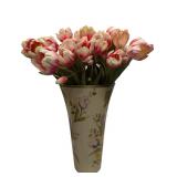 Hand-Painted Ceramic Vase with Tulip(A)