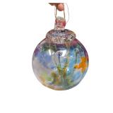 Hand-Blown Glass Hanging Orb Ornament (A)