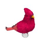 Faux Red Cardinal Bird on Spring Stand (A)