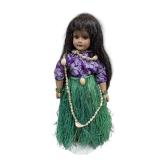 Hula Island Porcelain Doll Purple Floral+Green (U)