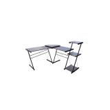 L-Shaped Corner Desk with Bookshelf