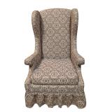 Patterned Wingback Armchair with Skirted Base (F)