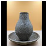 Ceramic Clay Floral Vase & Basin