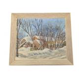 Framed Winter Landscape Painting J.Morrison (P)