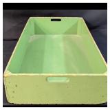 Old Wooden Box with Worn all Green Paint