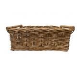 Vintage Wicker Storage Basket with Handles (U)