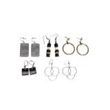 Lot of 5 Mixed Earrings Modern, Artistic Style (J)