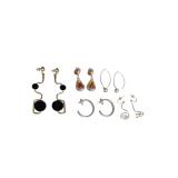 Lot of 5 Pairs Modern Costume Earrings (J)