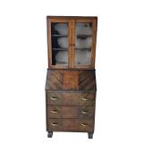 Vintage Wood Secretary Desk Hutch (U)