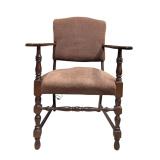 Vintage Upholstered Wooden Armchair (F)