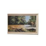 Original Oil Painting Board Framed-Signed (P)