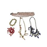 Lot of 5 Fashion Necklaces, Beads & Bracelet (J)