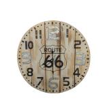 Route 66 Rustic Wood-Style Wall Clock (P)