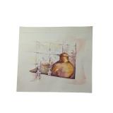 Waterclour of Copper Pot and Candles 12' x 14' (P)