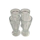 4 Vintage Clear Milkshake Glass