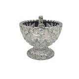 Brilliant cut crystal sugar bowl & cream pitcher