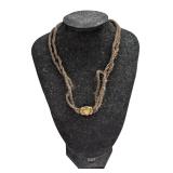 Gold colour corded necklace