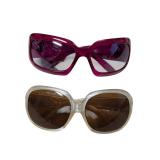 Lot of 2 Sunglasses - Pink & Pearl Tone Frames (C)