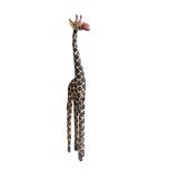 Pair of 2 Red-eyed Wooden Giraffes