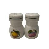 Vintage Fruit Motif Salt & Pepper Shakers (K)