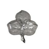 Clear Glass 8' Leaf Divided Dish