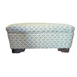 Floral Upholstered Footstool Ottoman (F)