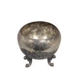 Silver-Plated Salt Cellar on Ornate Feet (U)