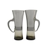 Tinted glass tumblers with handles