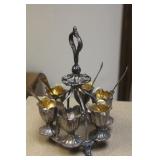 Gold Wash Silverplate Desert Set