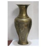 A Well Carved Chinese Brass Vase