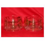 Pair of Oriental Motif Glass Bowl