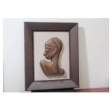 A Framed 3 Dimensional African Wooden Bust