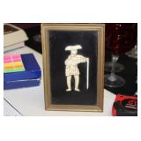 A Bone Carved Figure on Frame