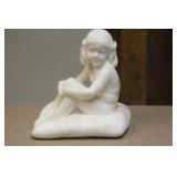 Antique Signed Fischel Alabaster of a Nude Girl