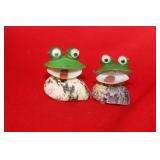 Lot of Two Miniature Shell Art