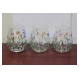 Lot of 3 Hand Painted Tumblers