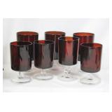 Lot of 7 Ruby Red Glass