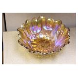 Carnival glass bowl