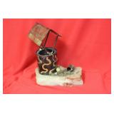 A Signed Metal Well House