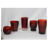 Lot of 5 Ruby Red Cup
