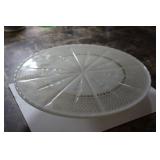 A Gold Glitted Glass Cake Plate