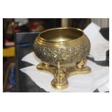 Ornate Brass Bowl on Elephant Stand