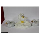 Pair of Salt and Pepper Shakers Plus Holder