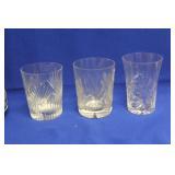 3 Cut Glass Tumblers