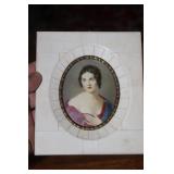 Handpainted Portrait of a Lady on B o n e