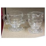 Glass cream and sugar container