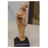 Carved Boxwood Chinese Lady on Stand
