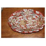 Antique Kutani Floral Oval Bowl