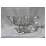 A Pressed Glass Two Handle Stem Bowl
