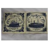 Lot of Two Delft Tile Coasters